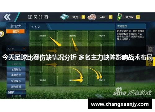 今天足球比赛伤缺情况分析 多名主力缺阵影响战术布局